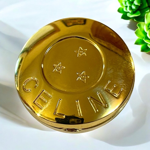 CELINE Magic Gold Tone Brooch Pin Solid  Compact No Solid Product - Picture 1 of 10